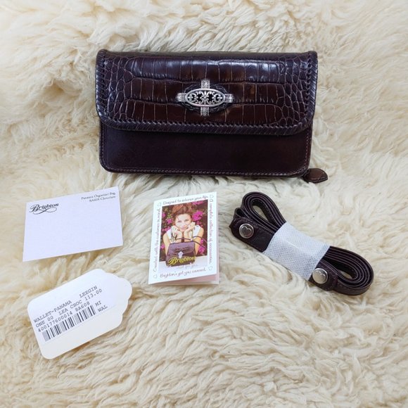 BRIGHTON Brown Wallet Clutch Purse Credit card hol - Picture 1 of 12